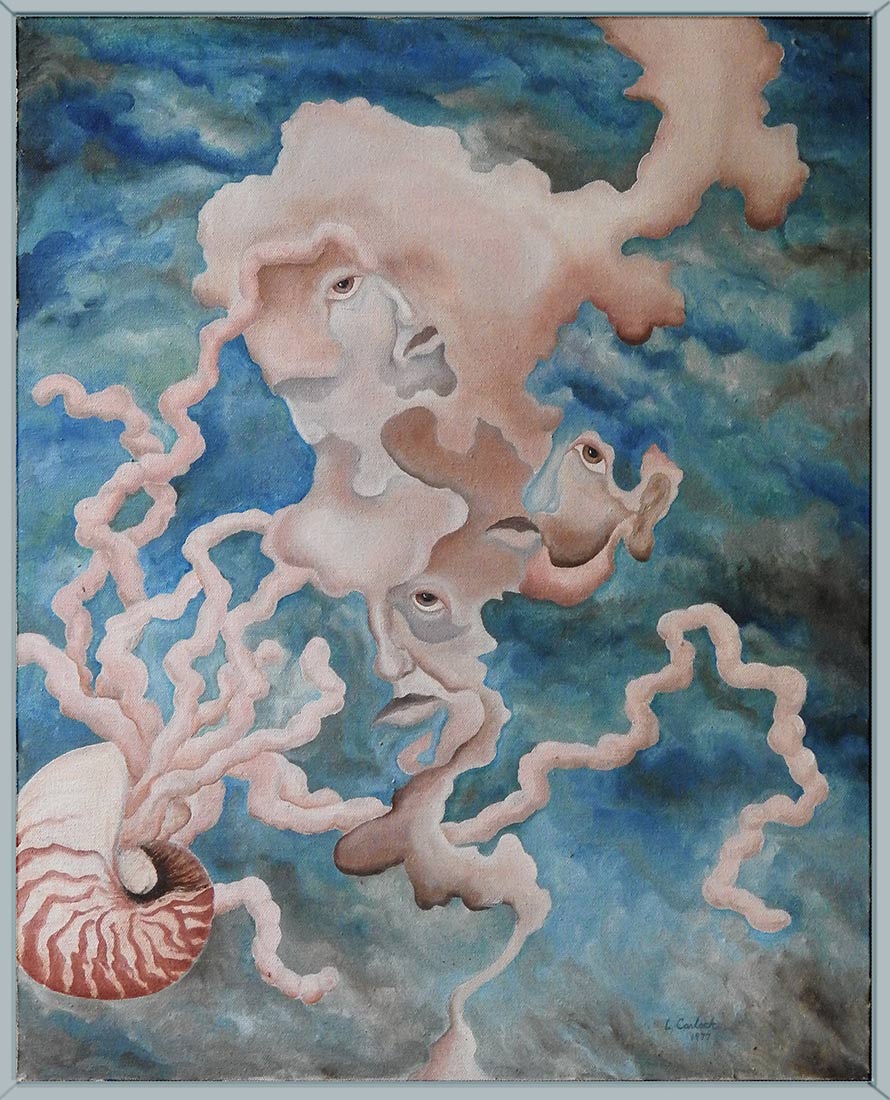 Chambered Nautilus oil painting